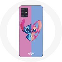 Maniacase Hoesje voor Samsung Galaxy A51 5G Stitch en angel blauw roze