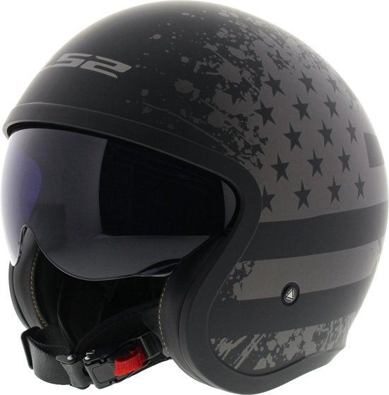 LS2 OF599 Spitfire Black Flag - Mat Zwart Titanium - EAN: 6934432855188