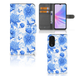 OPPO Hoesje voor OPPO A78 5G | A58 5G Flowers Blue