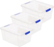 Plasticforte Opslagbakken met deksel - 6 stuks - 16 liter - Transparant