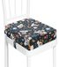 Siège rehausseur - Chaise de salle à manger - Noir - Coussin rehausseur lavable avec 2 boucles de sécurité