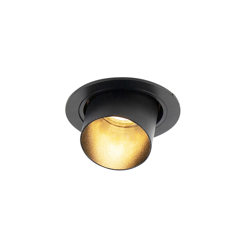 QAZQA installa - Plafond spot - 1 lichts - Ã˜ 90 mm - Zwart