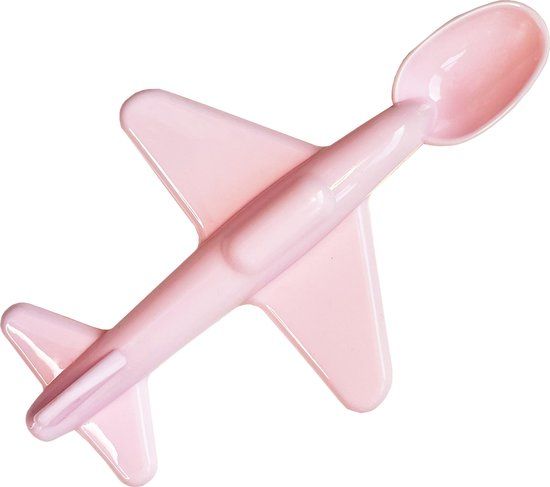 Vliegtuig Lepel Roze - Baby Lepel - Plastic Kinderbestek - 0+ Maanden