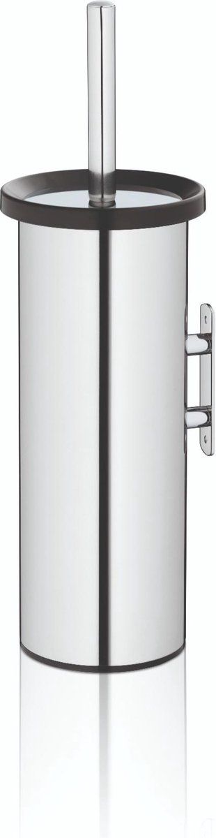 Kela Alor toiletborstel met houder - 38 cm - RVS zilver/zwart