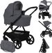 Lionelo Carmine 2-in-1 Kinderwagen – Reiswieg & Wandelwagen – GravelTech Wielen – Anti-Reflux Hoofdsteun – 3D Ventilatie – AiryDots Matras – Compact Opvouwbaar met Zitje – UPF50+ & Waterdichte Stoffen – Tot 22 kg