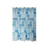 MSV 143125 douchegordijn Ring Polyester Blauw, Wit