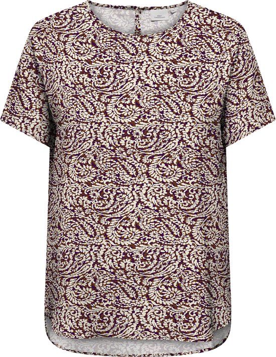 ONLY CARMAKOMA CARVICA S/S TOP WVN NOOS Dames Blouses 44 Polyester Spiced Apple