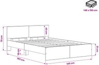 vidaXL Bedframe met Hoofdbord Artisanaal eiken 140 x 190 cm
