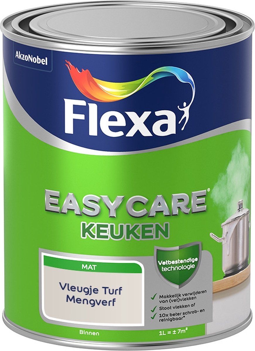 FLEXA Easycare Muurverf - Keuken - Mat - Vleugje Turf - 1 liter