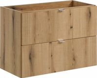 AC-Déco Coast Eikenhout Wastafelonderkast 80 cm Breed 2 Lades Zachte Sluiting