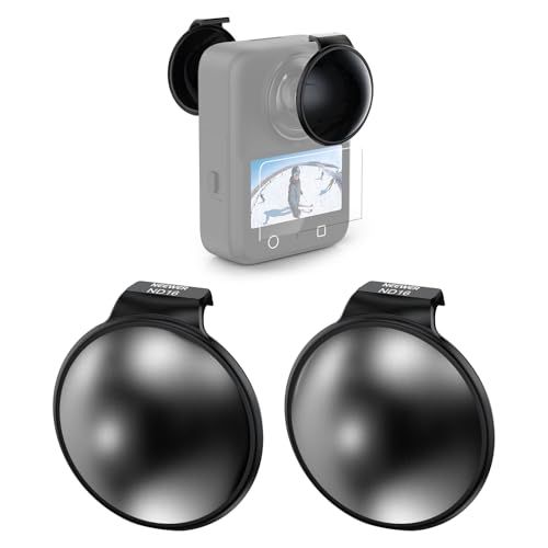 NEEWER ND-filterset alleen compatibel met DJI Osmo 360, ND16 (4 stops) klikbaar, meervoudig gecoat optisch glas, lensfilter met neutrale dichtheid, accessoires voor actiecamera's met schermbeschermer