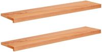 vidaXL Traplopers 2 st 120 x 30 x 2 cm Lak Massief beukenhout
