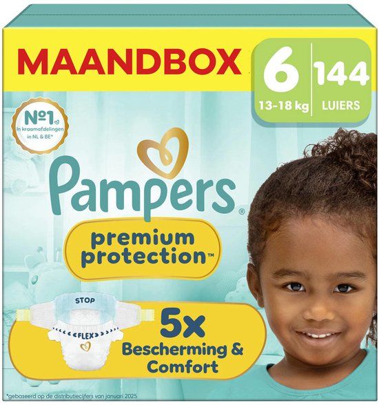 Pampers Premium Protection Maat 6 - 144 Luiers - Maandbox