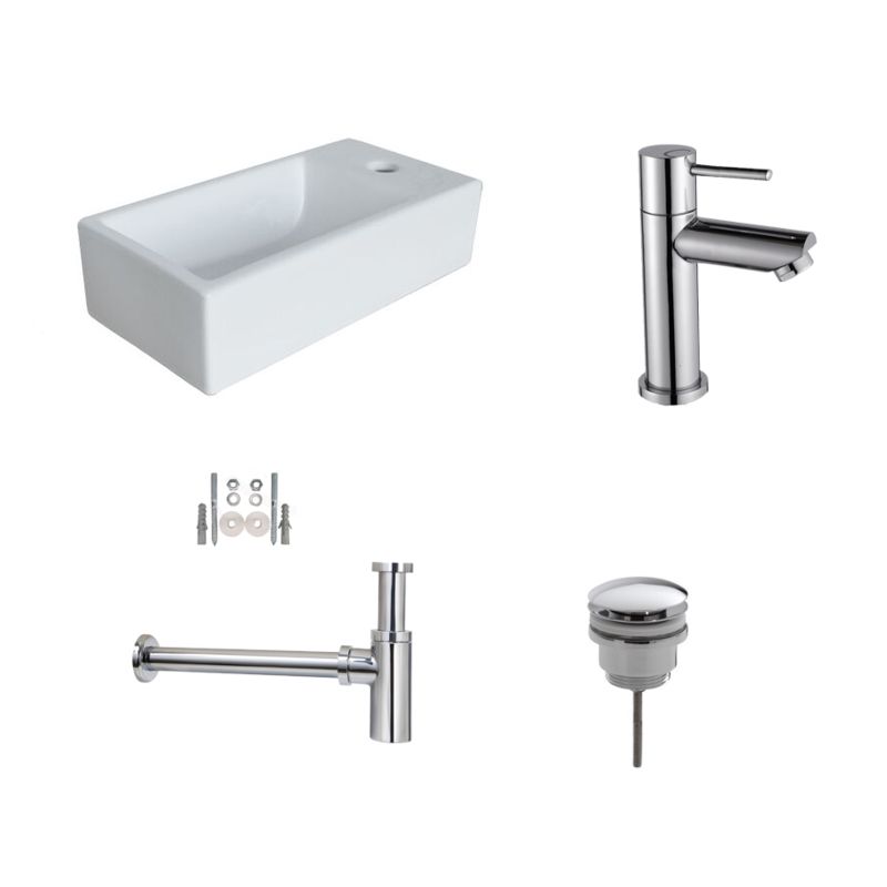 Badkamerplanet Fonteinset Pax Keramiek Wit 40x20x10 cm - Kraangat Links