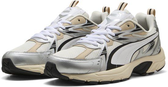 PUMA Milenio Tech Unisex Sneakers - Warm White-PUMA White-PUMA Silver