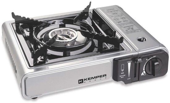 Kemper Draagbaar gaskooktoestel - Zwart, Zilver