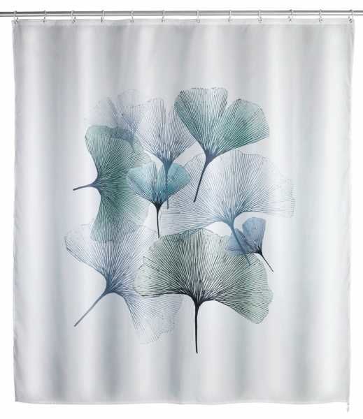 WENKO Douchegordijn wit met bloemen / extra anti schimmel coating / douche gordijn