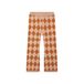 Riffle Amsterdam flared gebreide geruite broek - brique