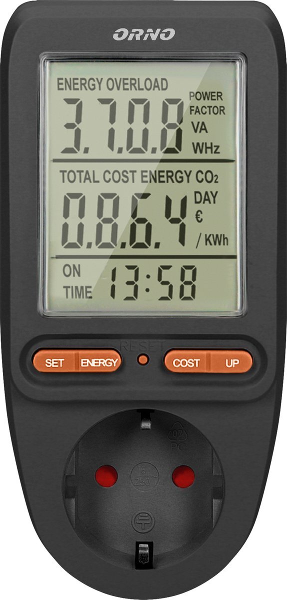 Orno Energiemeter Verbruiksmeter Met Lcd Display Verbruiksmeter