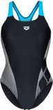 Arena Dames Badpak Lily Swim Pro Back L Zwart Turquoise