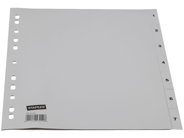 Staples Tabbladen - A4 - 1-7 - Grijs