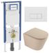QeramiQ Dely Toiletset - 36.3x51.7cm - Geberit UP720 inbouwreservoir - rimless - diepspoel - zitting - softclose - bedieningsplaat mat wit - rechthoekige knoppen - mat beige