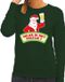 Bellatio Decorations Shoppartners Bv Foute kersttrui / sweater voor dames - groen - Dronken Kerstman met biertje 2XL