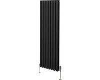 MonsterShop Monster Group BV Ovale kolomradiator & trv chroomkranen - zwart - 1600x480mm - 5593btu
