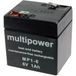 multipower MP1-6 Batterie au plomb 6 V 1 Ah Loodvlies (AGM)
