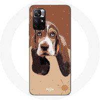 Maniacase Etui Redmi Note 11 5G Basset Hound hond gezicht