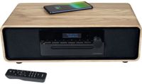 Microsistema THOMSON Bluetooth microsysteem - Hout/Zwart - FM Radio/DAB+/CD/MP3/USB/Inductie, 75W, LCD display, Afstandsbediening, Voeding. 230V