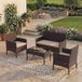 Garden Vida Kendal 4-delige rotan zitset | bruin