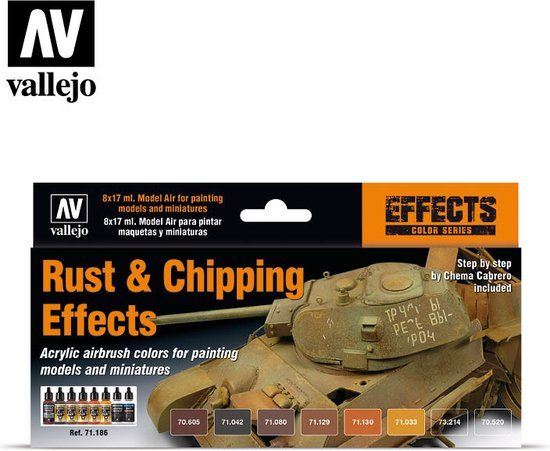 Vallejo Model Air Set Rust & Chipping Effects - 8 x 17 ml