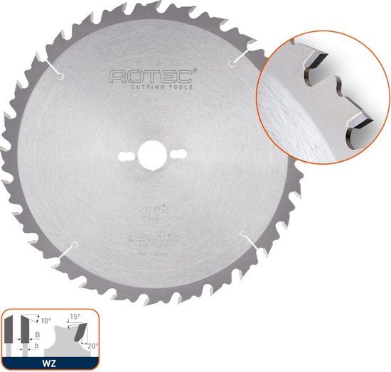 Rotec HM schulpzaag met anti-terugslag, ø250x3,2x30mm Z=24 WZ