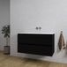 Saniclass Chaci Badkamermeubelset - 100x45x55cm - keramische wastafel glans wit - 1 wasbak - zonder kraangat - 2 lades - mat zwart
