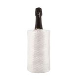 (6 stuks) wijnkoeler, champagne, cava, Kerstmis, zilver, pailletten, antislipband, 4 lagen anti-condensatie, gel, 12 vakken