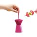 Avilia Tandenstokerset voor aperitief, fuchsia, 30 plastic stokken, ideaal voor het versieren van je borden voor feestjes, verjaardagen of aperitieven, met praktische opbergtas, robuust en