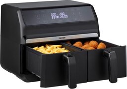 Tomado TAF8001B - Dubbele airfryer - 2 x 4 liter inhoud - 1700 watt - Tiptoetsbediening - 8 automatische programma's - Zwart