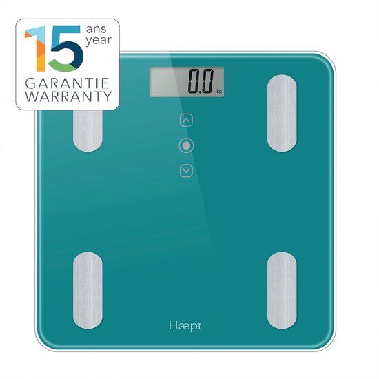 Haepi Body Analyzer - Turquoise - BMI, Vetmassa, Spiermassa, en meer - 15 Jaar Garantie