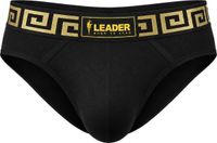 Merkloos / Sans marque LEADER Invictus Brief Black-Gold - MAAT XL - Heren Ondergoed - Slip voor Man - Mannen Brief
