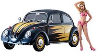 Hasegawa Volkswagen Kever Type 1 – 1966 – “Cal Look” met Blond Meisjesfiguurtje Plastic - 1:24 - Modelbouw