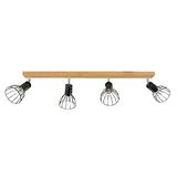 Homemania HOMBR_0054 wandlamp Olmo Cage, hout, metaal, zwart, 75 x 10 x 19 cm
