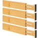 Ryqtop Bamboe ladeverdeler, organizer, keukenlade-organizer, verstelbare ladeverdeler voor kleding, keuken, commode, slaapkamer, badkamer en kantoor, 4 stuks (M natuur, 30,5-43,2 cm)