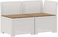 vidaXL - Twee-zits - Tuin - Sofa - met - Kussens - Rieten - Look - 2-zits - PP - Wit