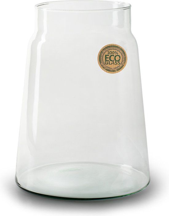 Jodeco Eco Glass Vase - Transparent - H25 x D19 cm