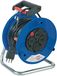 Brennenstuhl 1218055 Kabelhaspel, 25 m, serie Garant St Italiaanse stekker 16 A, 4 Italiaanse stopcontacten, 10 A+16 A en Schuko met zelfsluitende deksels, ergonomische handgreep, blauw