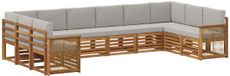 vidaXL - Salon d'angle - Acacia bois - Naturel et gris clair