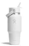 Hydro Flask Wide Flex Straw Travel Bottle 710 ml (24 oz) – Lekdicht, Geïsoleerd, Bekerhouder Compatibel – Houdt Dranken 24 Uur Koud – Flex Rietjesdop – White