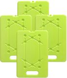 Plasticforte koeltas Koelelementen - 4x - lime groen - plat - 800 gram - 30 x 20 x 1.5 cm - dunne uitvoering