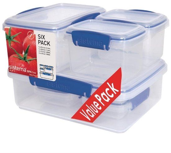 Sistema Klip It Voorraaddoos - 6-Delige Set - Stapelbaar - Vaatwasserbestendig